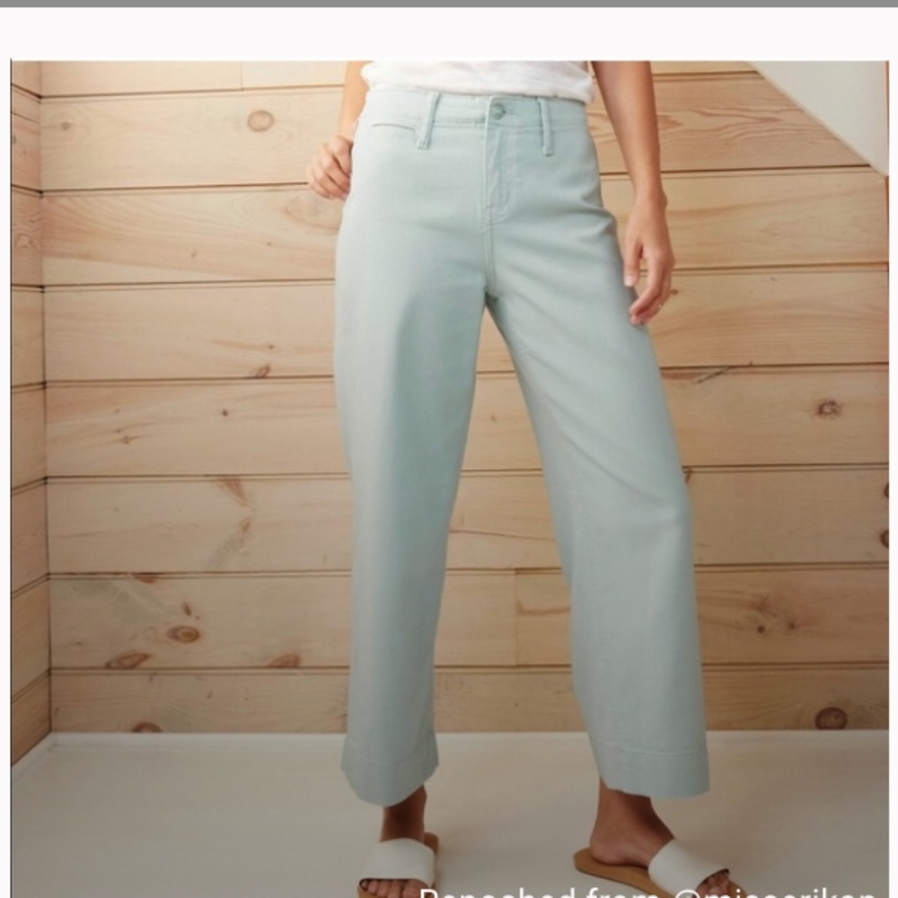 NWT A New Day Wide Leg Crop Ankle Cropped Pant Size 18 XL Mint Green - Picture 3 of 4